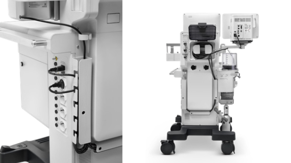 Mindray A7 Anesthesia System Neat cable management, clean and tangle-free